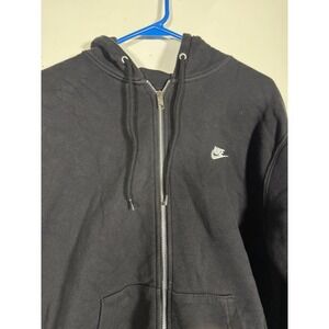 Nike Sportswear Club Fleece Full Zip Hoodie Black Mens Large Casual Skater